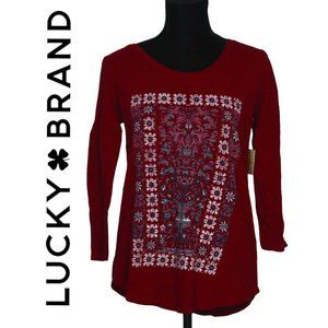 BNWT Lucky Long Sleeve Crewneck T-Shirt Size Medium